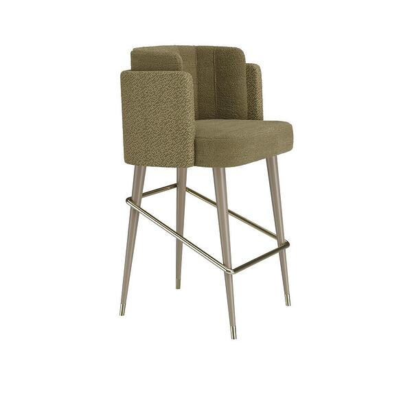 Anita Bar Chair in Green Boucle