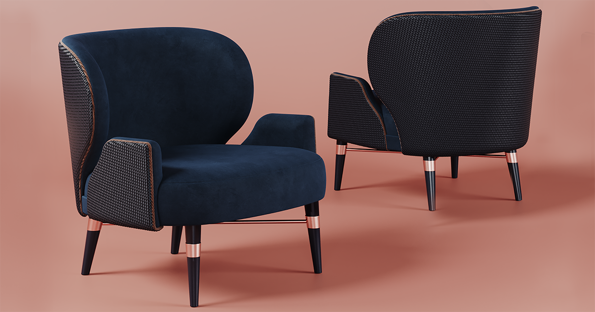 Louis I Armchair by the Glamorous Ottiu Beyond Upholstery