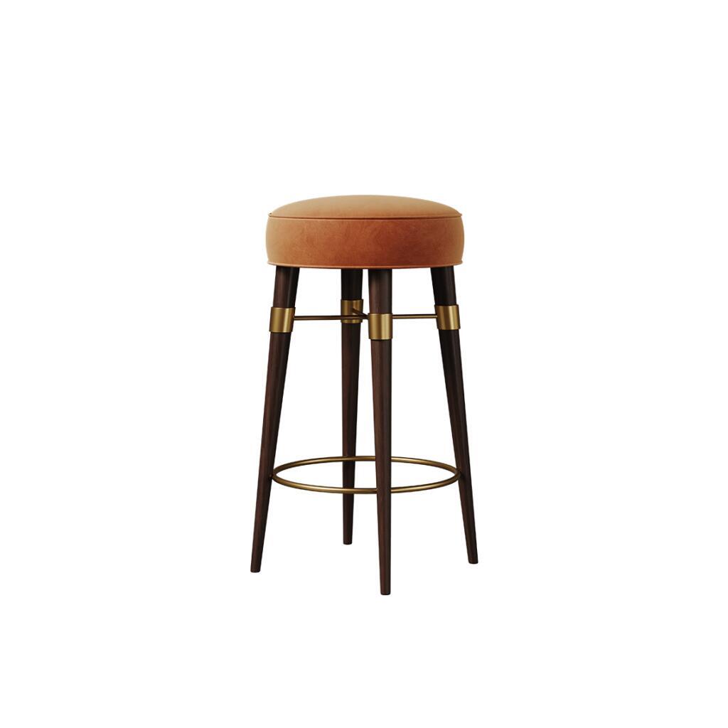Combining smoked walnut wood legs with velvet upholstery, this piece was born to be in a luxurious space that will take you back to the Golden Era.