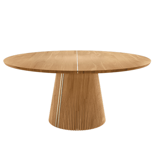 Henry dining table in oak wood and brass details