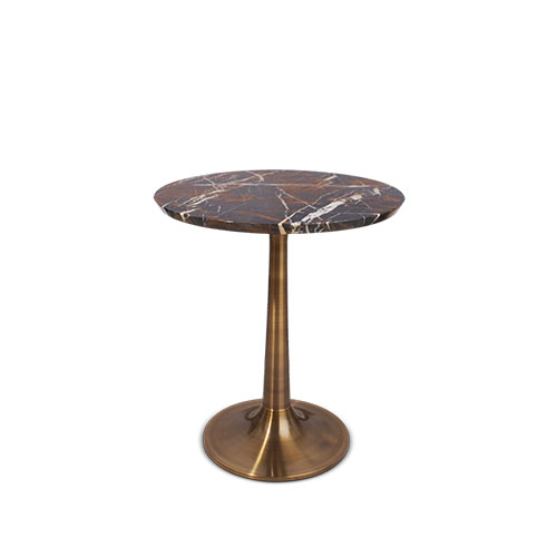 Carsland side table with marble table top and brass base