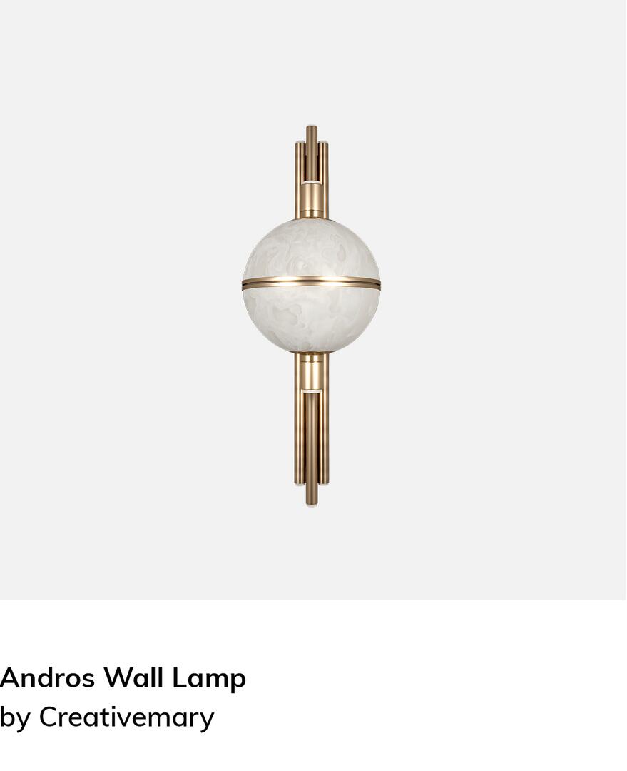 Andros Wall Lamp in alabaster and brass